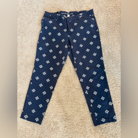 GAP SZ 12 slim city Navy Patterned ankle pants. Great condition - Picture 1 of 10